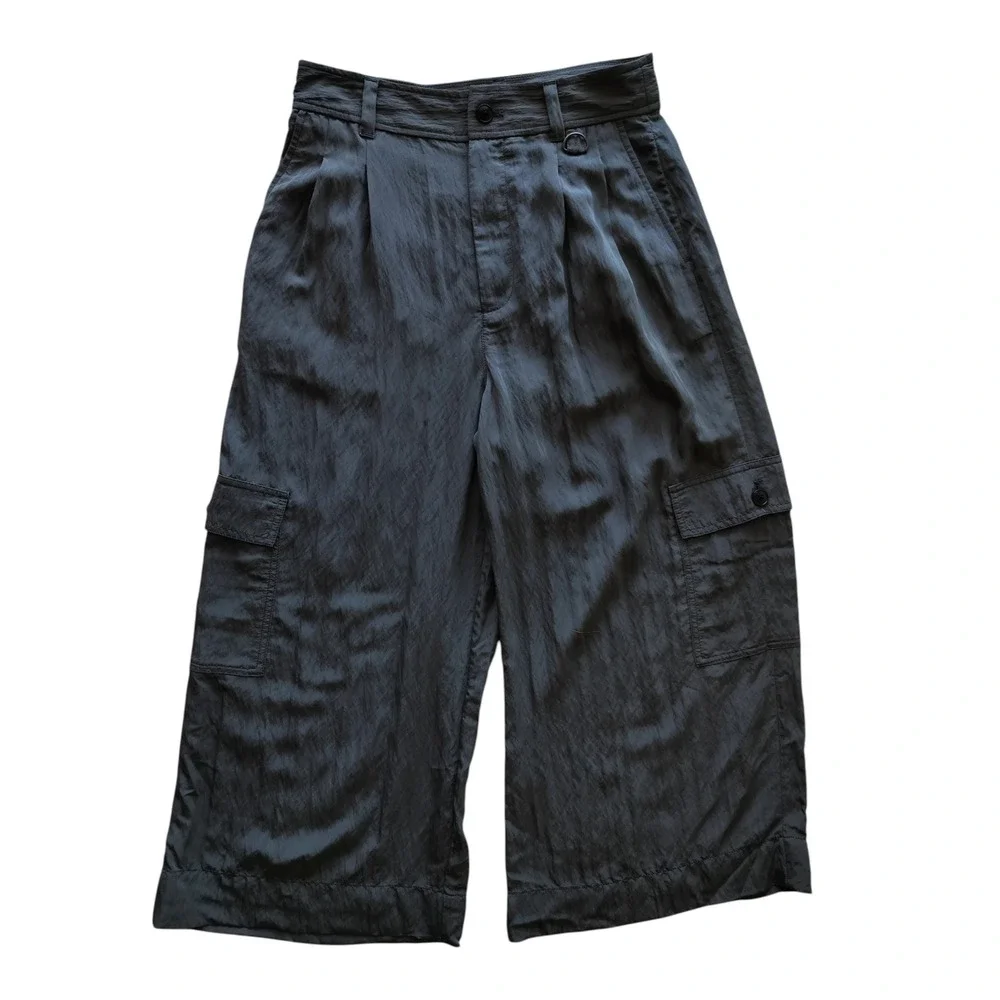 Madewell Women's Thunder Cloud The Harlow Wide Leg Cargo Pants Size 6 - Picture 2 of 13